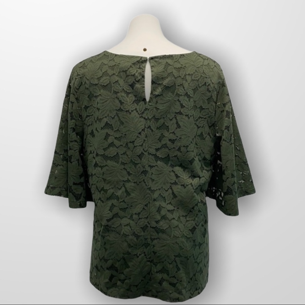 NWT BANANA REPUBLIC Green Lace Blouse sz XL - Picture 7 of 9